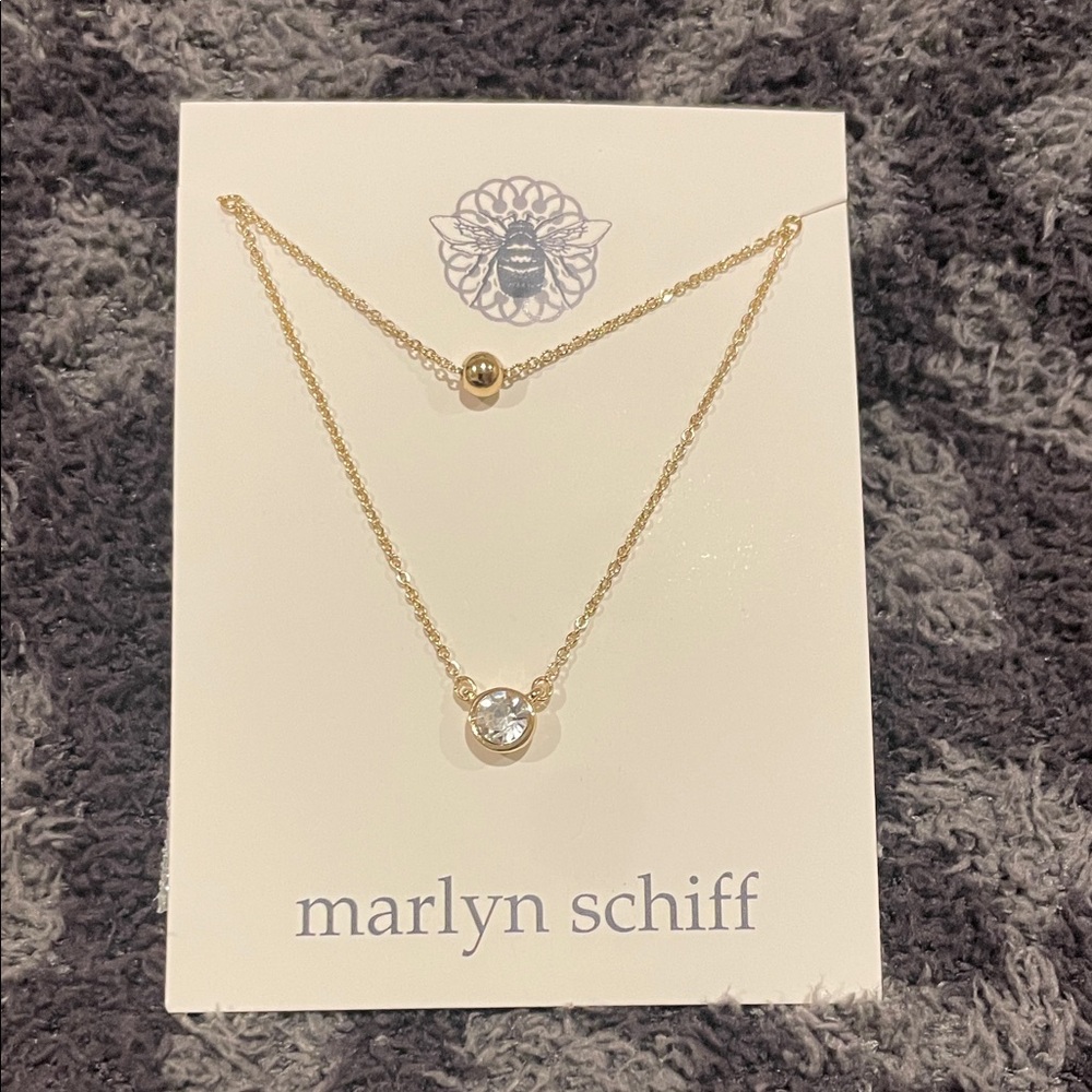 Marlyn Schiff Gold and Crystal Necklace Duo